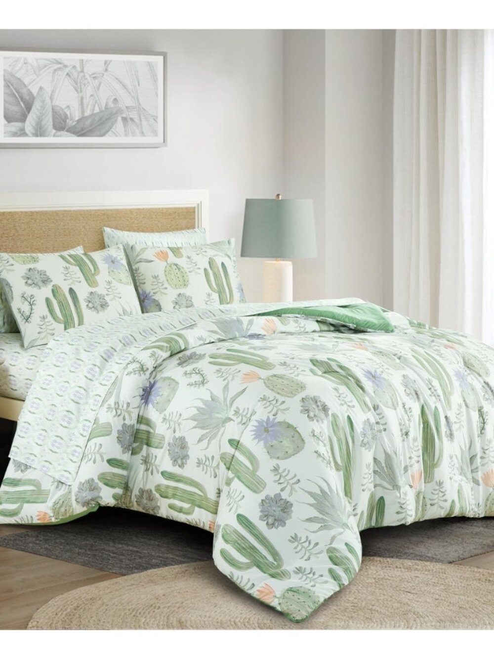 Gregory 5-Piece Serene Lodge Bed in a Bag Twin XL Comforter Set - Green Blue